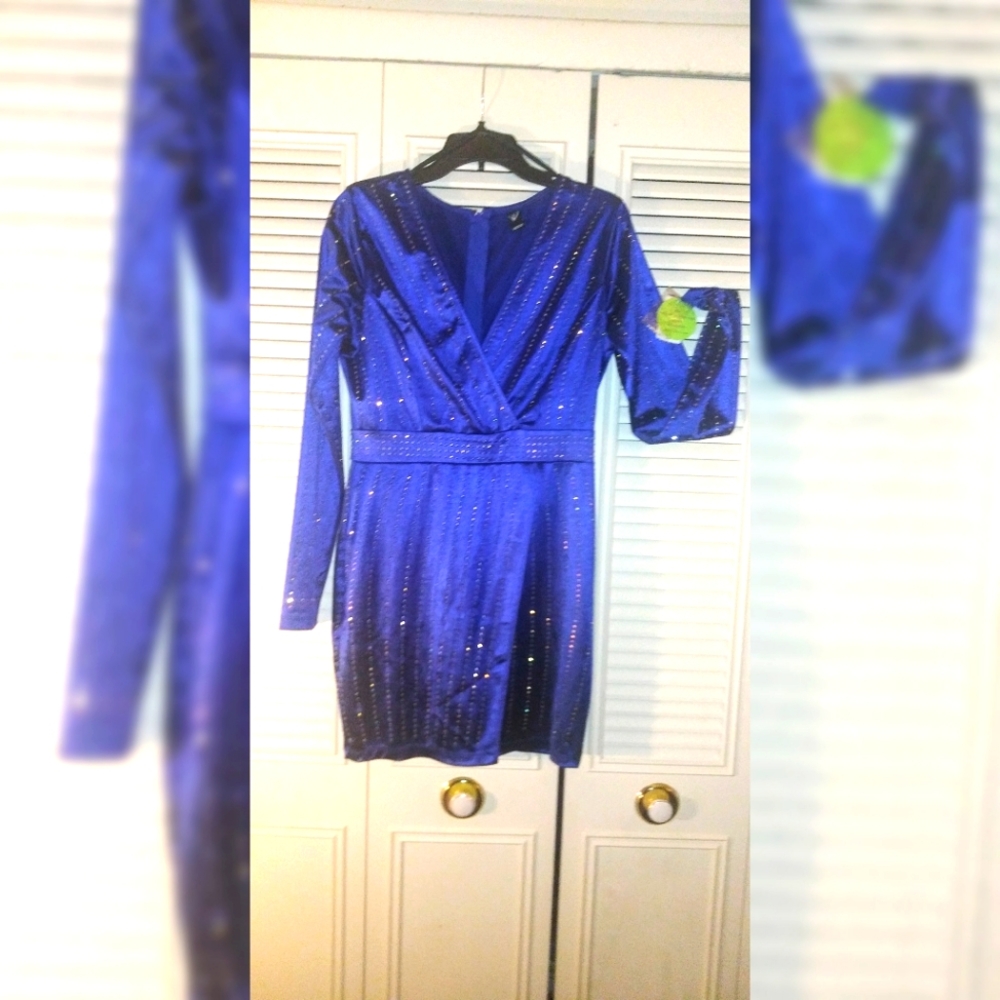 Blue and Rhinestone Party Dress